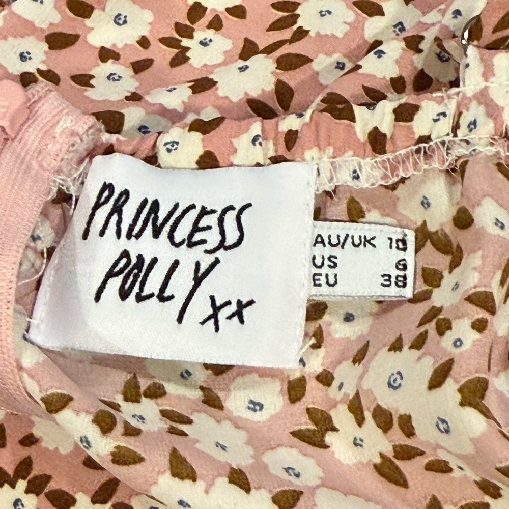 Princess Polly Pink Floral Wrap Sleeveless Lightweight Shorts Romper Womens sz 6 - Picture 9 of 14